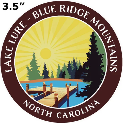 Miniatura 2 de Lake Dock - Lago Lure, Blue Ridge Mountains - Carolina del Norte 3.5 pulgadas ventana coche camión calcomanía vacaciones aventura tema novedad Vino