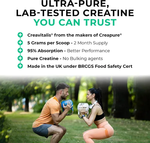 Miniatura 6 de Love Life Supplements Creavitalis® creatina monohidrato en polvo 10.58 oz, 60 porciones, micronizado, sin sabor, vegano, crecimiento muscular