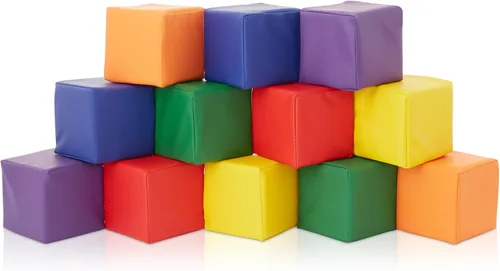 Miniatura 8 de Casafield Juego de bloques de espuma grandes para niños pequeños (juego de 7 piezas), cubos de juego suave para apilamiento, colores y tamaños