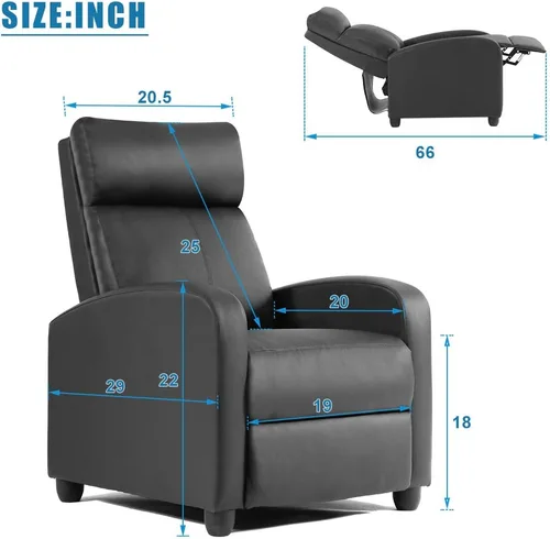 Miniatura 2 de Silla reclinable para sala de estar, sofá reclinable de masaje, asiento de cine en casa, moderna silla reclinable Winback, sofá individual, silla