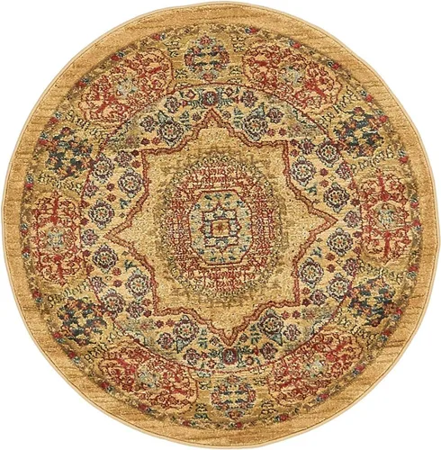 Miniatura 24 de Unique Loom Palace Collection - Alfombra bohemia tradicional, medallón, vintage (2 pies x 3 pies, rectangular, azul claro/bronceado)