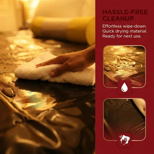 Miniatura 7 de Zishine Protector de colchón de vinilo tamaño Queen para spa de masaje de aceite, colchón de masaje Nuru de 83 x 67 pulgadas, sábanas impermeables