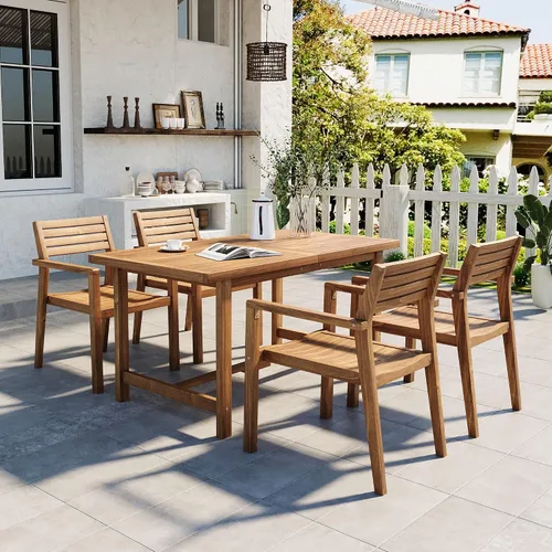 Miniatura 13 de Quarte Moderno juego de comedor de patio al aire libre de 5 piezas, juego de barra de mimbre de ratán de polietileno para jardín, 4 sillas de altura