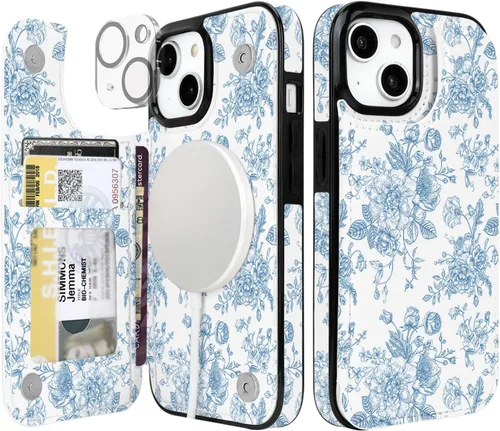 Miniatura 33 de uCOLOR Funda compatible con iPhone 15 de 6.1 pulgadas con ranura para tarjetero, función atril, doble cierre magnético y bloqueo RFID, funda de 6.1