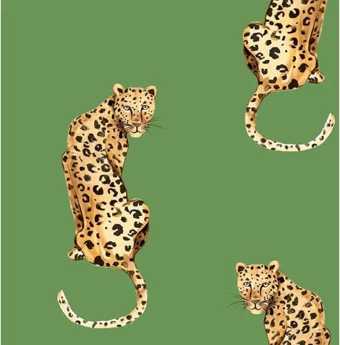 NextWall Daisy Bennett Designs Leopard King - Papel tapiz autoadhesivo (verde)