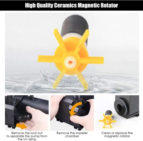 Miniatura 7 de Goplus Bomba de filtro sumergible 4 en 1, bomba de fuente de 660 GPH con terilizador S de 9 W y 3 boquillas, sistema de limpieza de estanques