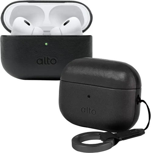 Miniatura 12 de alto Funda de Cuero Italiano Compatible con AirPods Pro 2ª Generación 2022 Mujeres Hombres Carcasa Rígida Protectora Soporta Carga Inalámbrica LED