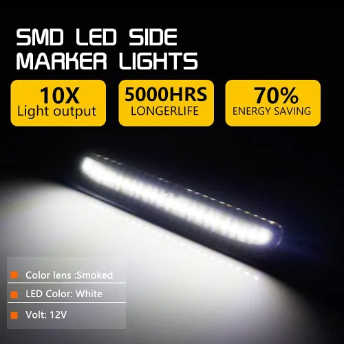 Miniatura 3 de Kit de luces LED Tonsya con lente ahumada negra para Ford Mustang V6 GT Cobra SVT 1994 1995 1996 1997 1998, lámpara de marca lateral del parachoques