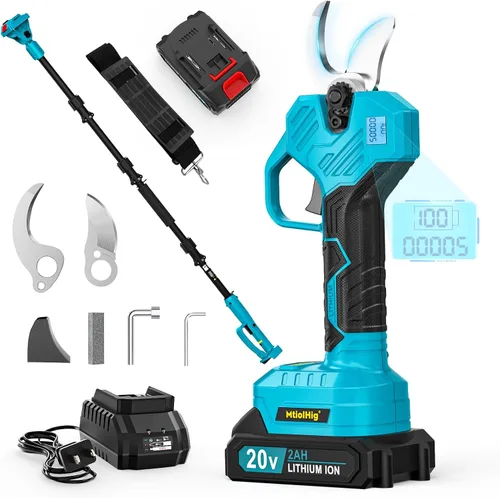 MtiolHig - Tijeras de poda inalámbricas con mástil compatibles con batería Makita 18V: Tijeras de poda eléctricas con diámetro de corte de 1,5-2