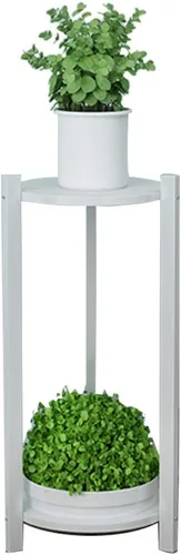 Miniatura 8 de Diseño de doble capa interior de soporte de flores,Soporte de maceta de madera maciza,Sala de estar Balcón Planta Soporte impermeable a prueba