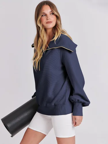 Miniatura 7 de ANRABESS Sudaderas con capucha para mujer, de gran tamaño, con cremallera de un cuarto, para adolescentes, niñas, ropa de moda Y2K