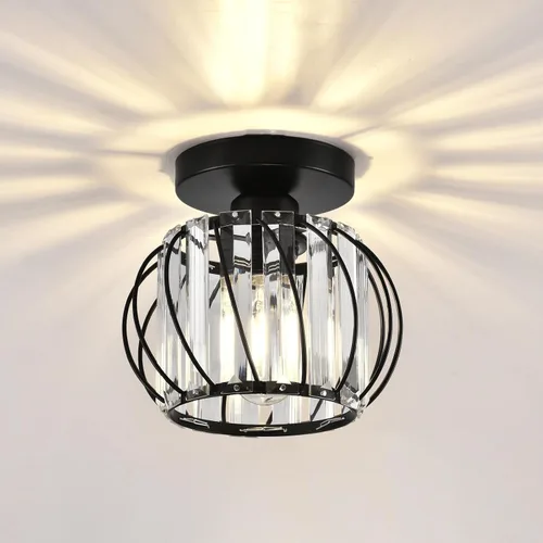 Miniatura 10 de Lámpara de Techo de Cristal - Araña de Cristal Negro para Cocina, Pasillo, Entrada, Balcón, Comedor, Sala de Estar, Bar, Casa de Campo