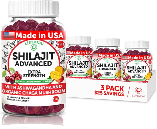 Miniatura 13 de Lunakai Cápsulas puras de Shilajit fabricadas en Estados Unidos con Ashwagandha, Rhodiola y Cordyceps - Extracto de Shilajit extra fuerte