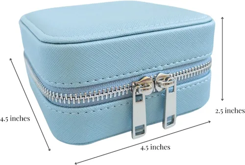 Miniatura 2 de Caja organizadora de joyas de viaje, joyero de viaje, pequeño joyero para mujer, estuche de viaje de joyería, caja organizadora de aretes con espejo