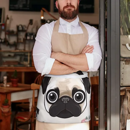 Miniatura 7 de Server Aprons with 3 Pockets Waist Apron Waterproof Half Apron Short Cooking Aprons Bib