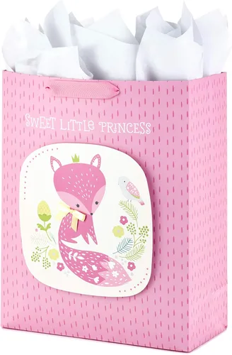 Miniatura 5 de Hallmark - Bolsa de regalo extra grande de 15 pulgadas con papel de seda (Sweet Little Princess Fox) para baby showers, cumpleaños de niños y más