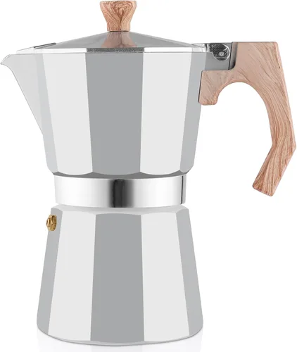 Miniatura 9 de wedrink Cafetera de Espresso de 3 Tazas para Estufa, Olla de Moka de Aluminio Percolador (150ml)