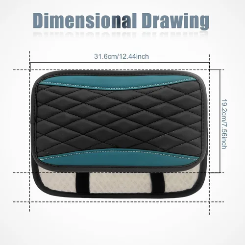 Miniatura 2 de Funda universal de cuero impermeable para consola central de automóvil, protector de caja de asiento para reposabrazos, accesorios de decoración