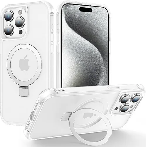 Miniatura 24 de CHAOFEnG Funda magnética compatible con iPhone 11 con soporte, prueba de caídas de grado militar, compatible con imán, anillo translúcido, parte