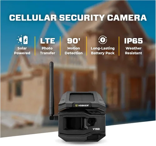 Miniatura 2 de Cámara de seguridad Vosker V150 para el hogar con energía solar LTE celular para exteriores Cámara inalámbrica con captura de fotos activada por