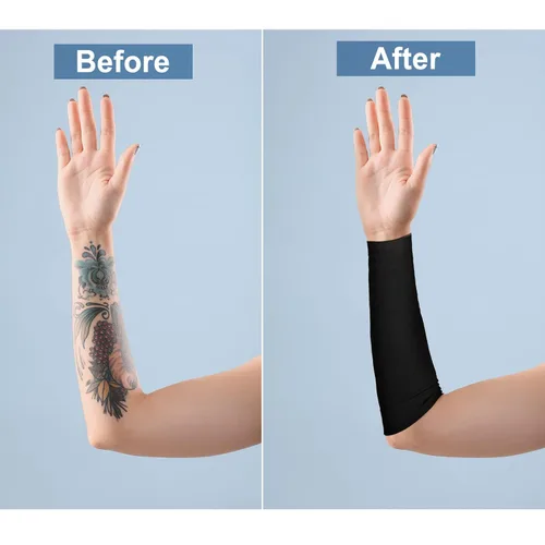 Miniatura 2 de Vicenpal 2 pares de mangas para cubrir tatuajes para el antebrazo para mujeres y hombres, cubierta de compresión para la parte superior del brazo