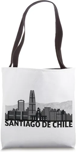 Santiago de Chile City Skyline Silhouette Sketch Bolso tote