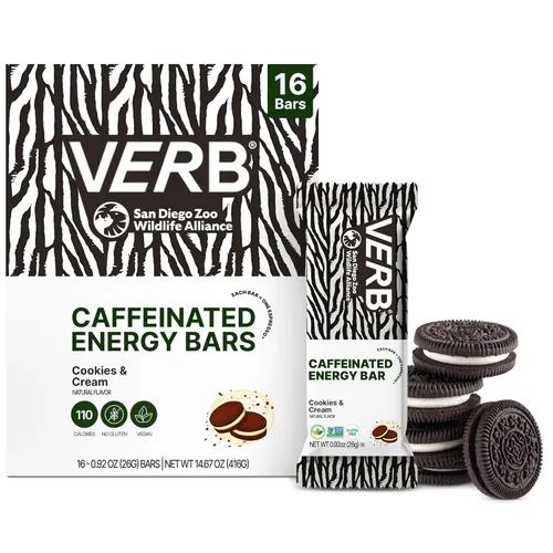Miniatura 11 de Verb Barras de Energía Cafeinadas - Paquete de Variedad - 2 Sabores Deliciosos (26g, Paquete de 16) Barra de Energía Deliciosa de 110 Calorías, Baja
