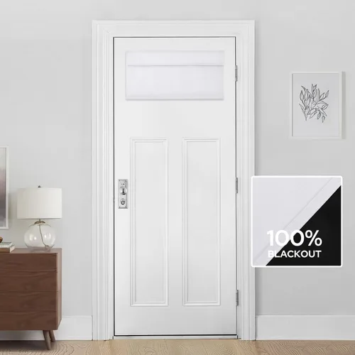 Miniatura 29 de HOMEIDEAS Cortinas 100% Opacas para Luces Laterales de Puerta Principal, Cubierta de Ventana de Puerta de Aula, Persianas de Privacidad