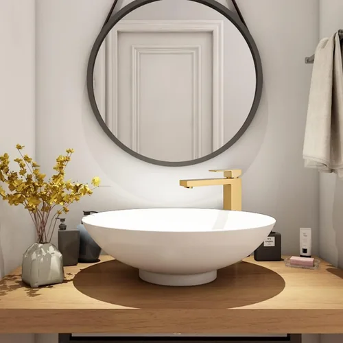 Miniatura 6 de Lava Odoro Grifo de fregadero dorado para lavabo, grifo de fregadero de un solo agujero en oro cepillado, grifo alto de baño de una sola manija