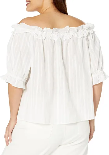 Miniatura 2 de Tommy Hilfiger Blusa con volantes y hombros descubiertos para mujer