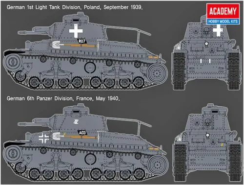 Miniatura 3 de Academy Pz.BEF.wg.35(t) Kit de modelo de tanque de mando alemán