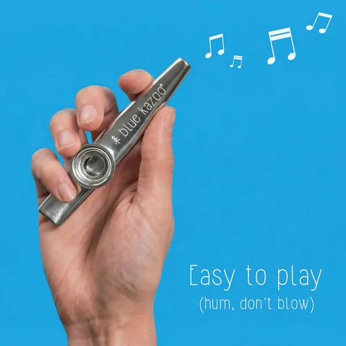 Miniatura 3 de The Original Blue Kazoo - Instrumento musical de aluminio - Mochila ultraligera Kazoo - Incluye bolsa de lona y mosquetón - Fácil de transportar