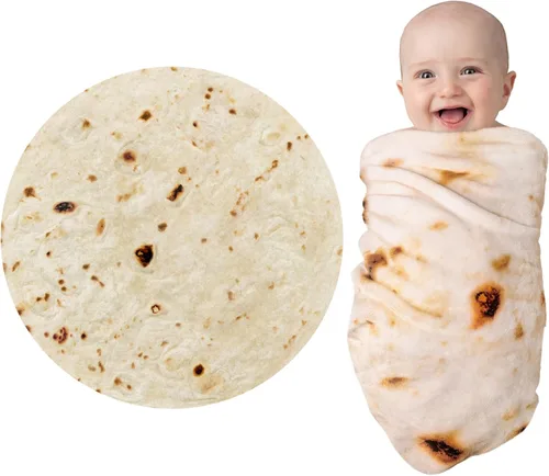 Miniatura 12 de Jorbest Manta envolvente de tortilla de burrito, regalos para bebé recién nacido, manta de bebé de tortilla, regalos divertidos para baby shower