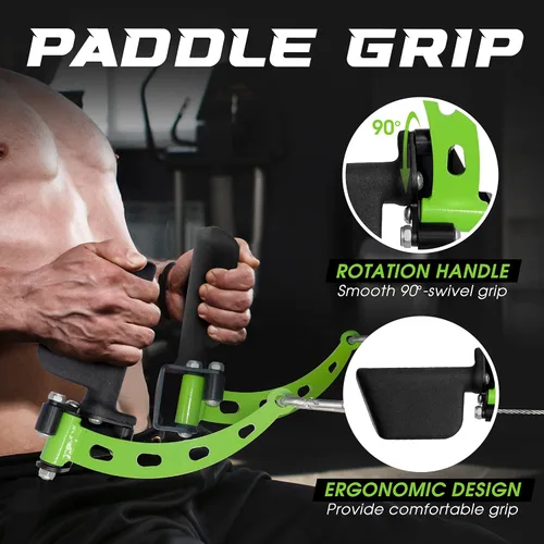 Miniatura 4 de Yes4All Neutral Paddle Grip LAT Pull Down Bar, Range of Motion Spreader Handle Cable Attachments Agarre de pala: accesorio de presión hacia abajo