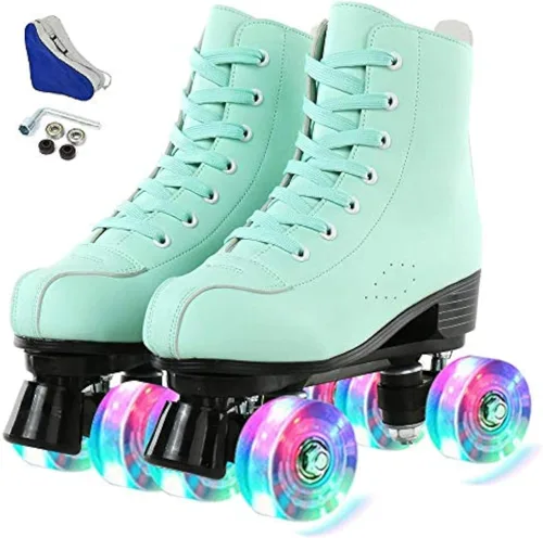 Jessie - Patines de piel sintética ajustables de cuatro ruedas de alta calidad para mujeres, hombres, niños y niñas - Interior y exterior Rueda de