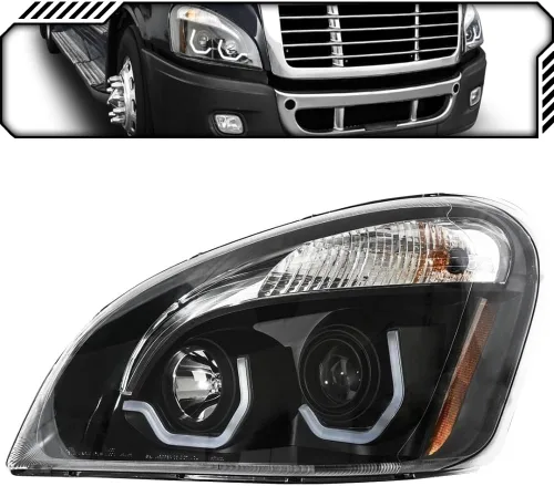 Miniatura 8 de EPIC LIGHTING Faros de Halógeno Estilo OE con Bisel Negro y Luz de Marcha LED Blanca, Ensamblaje de Reemplazo para FREIGHTLINER 08-17 CASCADIA