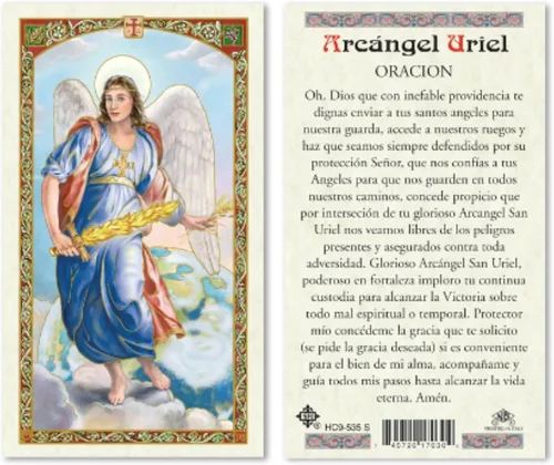 Miniatura 7 de Seven Arcángeles - Tarjetas de oración católicas laminadas en español para orientación celestial, Miguel Gabriel Rafael Uriel Barachiel Jhudiel
