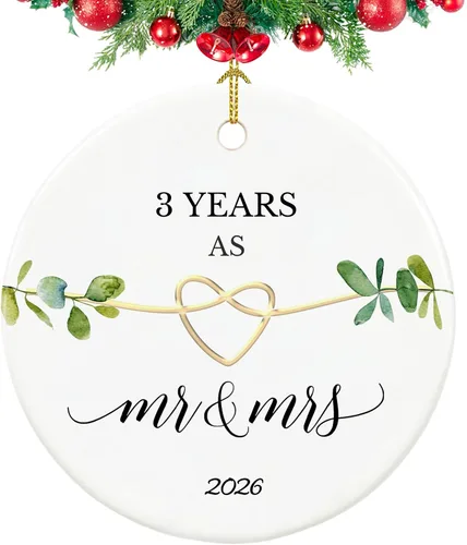 Miniatura 10 de Adorno de 50 aniversario, regalos para aniversario de boda de 50 años, regalos de boda 50 para padres, parejas, 2.9 pulgadas, cerámica de 50 años
