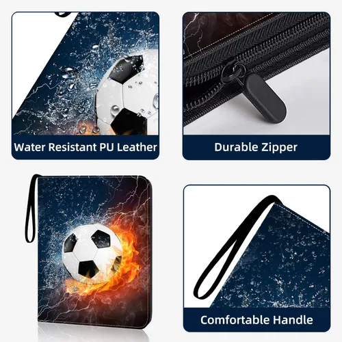Miniatura 5 de Carpeta de tarjetas coleccionables con funda, 900 bolsillos, carpeta de tarjetas de fútbol, organizador de almacenamiento de tarjetas deportivas