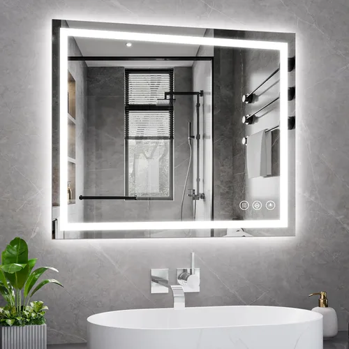 Miniatura 10 de Koonmi - Espejo de baño LED de 20 x 28 pulgadas, retroiluminación + iluminación frontal, espejo de baño LED con luces para pared, 3