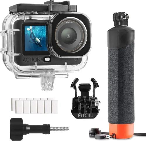 Miniatura 10 de FitStill 196FT/60M Estuche Impermeable y 3 Filtros y Juego de Palanca Flotante Compatible con DJI Osmo Action 5 Pro Action 4 Action 3, Cubierta