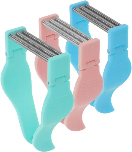 Didiseaon 3pcs Face Epilator Spring Hair Removal Tool for Women Facial and Lip Hair Threading Remover with Multiple Colors