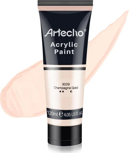 Miniatura 46 de Artecho - Pintura acrílica blanco titanio (120 ml / 4.05 oz), tubos de pintura para manualidades artísticas sobre lienzo, piedra, roca, madera