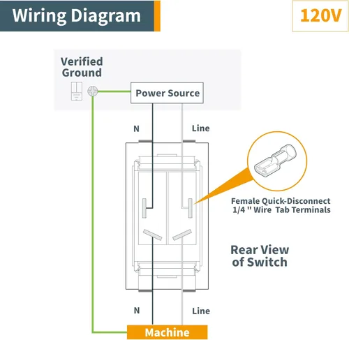 Miniatura 7 de POWERTEC Interruptor de palanca de seguridad de encendido y apagado de 120 V/230 V, 16 amperios, para herramientas eléctricas, se adapta a sierra