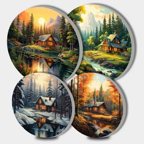 Miniatura 30 de Juego de 4 fundas redondas familiares para quemadores de estufas, 2 piezas de 8 pulgadas y 2 piezas de 10 pulgadas, fundas para quemadores de estufa