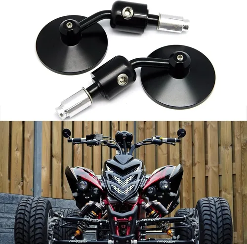 Miniatura 6 de Espejos laterales redondos para motocicleta de 7/8" en el extremo del manillar, compatibles con motos de calle, Cafe Racer, motos deportivas