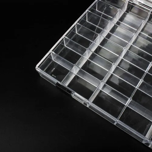 Miniatura 4 de Caja organizadora de plástico transparente de 36 rejillas, contenedor de almacenamiento de manualidades para organizador de cuentas, arte