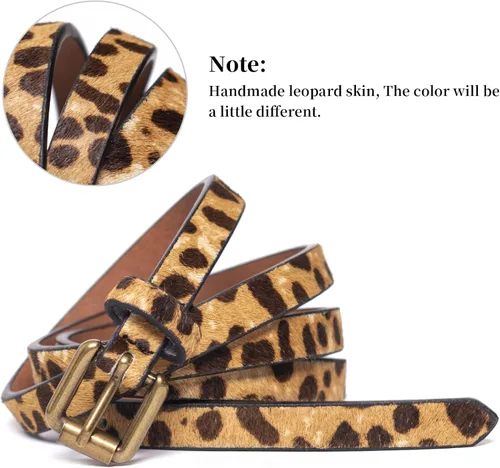 Miniatura 7 de Cinturón con estampado de leopardo para mujer, cinturón de piel de moda, cinturón de ternero, cintura casual, leopard print
