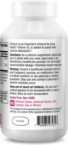 Miniatura 9 de 21st Century Tableta de suplemento de calcio Plus D, 600 mg, 400