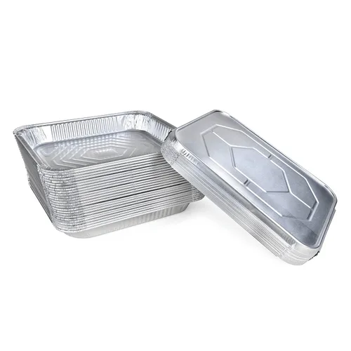 Miniatura 11 de IDL Packaging Sartenes de aluminio de tamaño medio con tapas, tamaño mediano, 13 x 11 x 2 pulgadas (paquete de 10) - Sartén desechable de aluminio